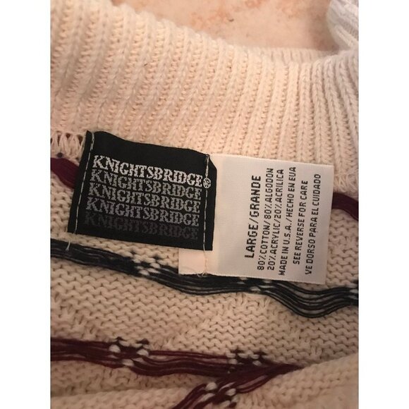 Knightsbridge oversized white knit pullover sweater size large - Picture 6 of 7